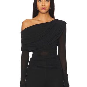 Lovers and Friends Kylee Top in Black | Elegant Black Off-Shoulder Top